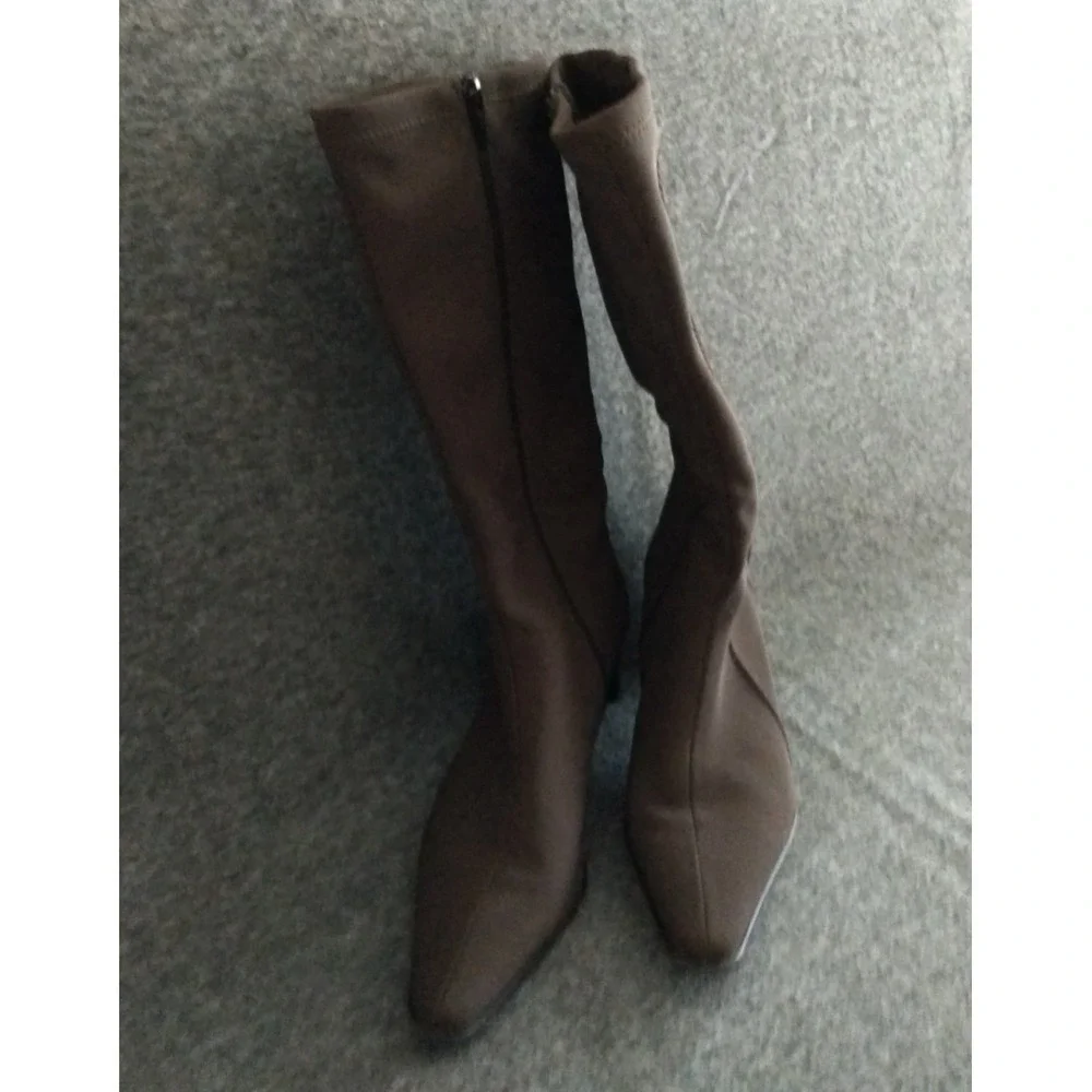 Gore-Tex Mid-Calf Boots Waterproof Women's 6.5 Chocolate Brown Square Block Heel